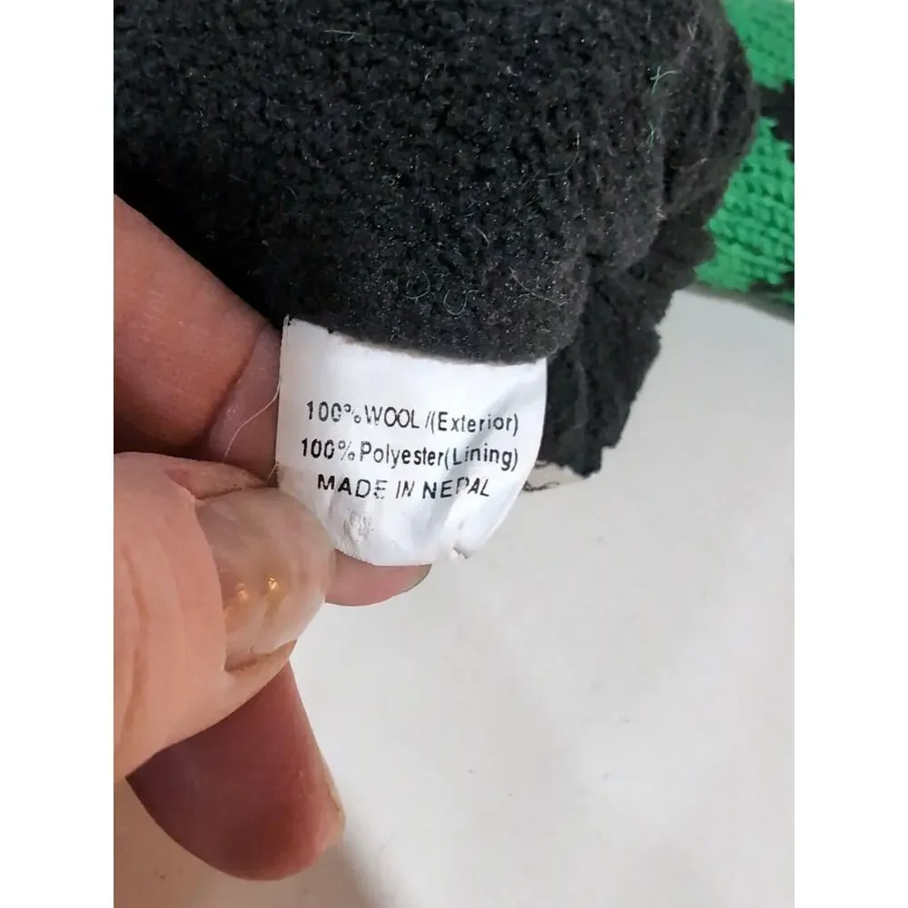 Nirvana Designs Alligator Dragon Knit In Nepal Wool Fleece Lined Puppet Mittens
